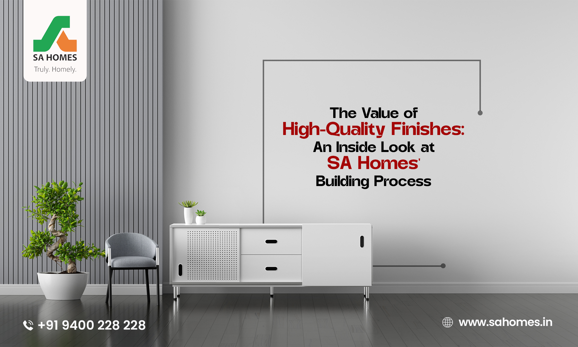 High-quality finishes used in SA Homes construction with premium materials for Palakkad flats.