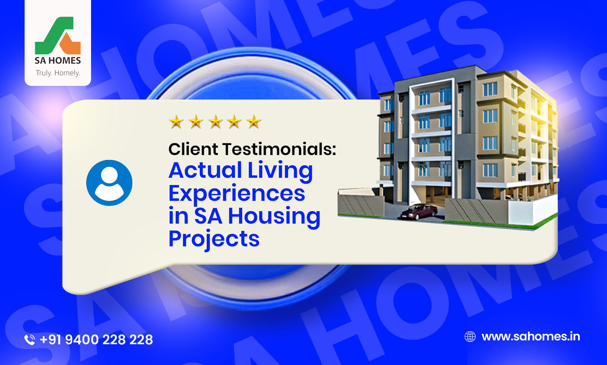 Client testimonials sharing real-life experiences of residents living in SA Homes flats in Palakkad.